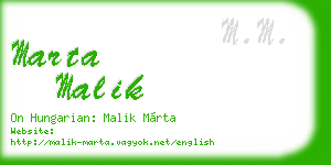 marta malik business card